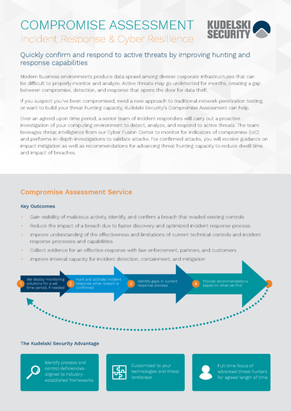 Cybersecurity Compromise Assessments | Kudelski Security